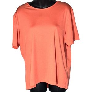 Plus Size Crew Neck Tee Ribbed Orange